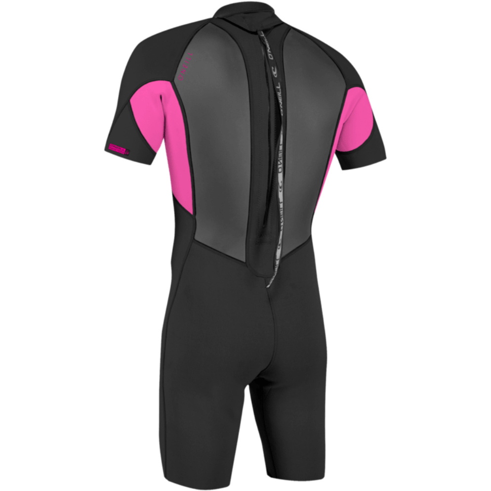 2026 O'Neill Junior Reactor-2 2mm Back Zip Shorty Wetsuit 5045B - Black / Berry